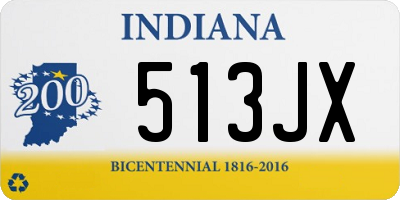 IN license plate 513JX
