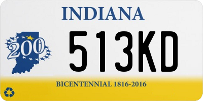 IN license plate 513KD