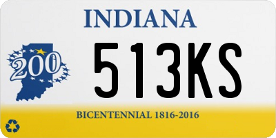 IN license plate 513KS