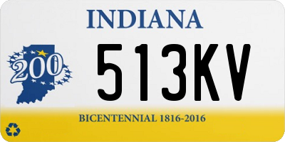 IN license plate 513KV
