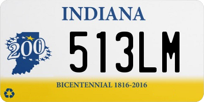 IN license plate 513LM