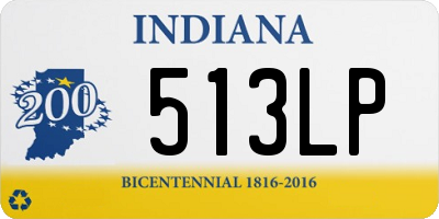 IN license plate 513LP