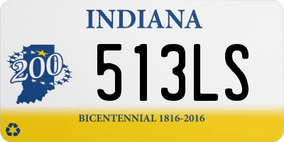 IN license plate 513LS