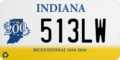 IN license plate 513LW