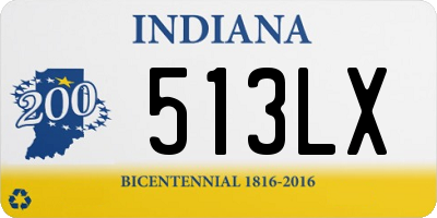 IN license plate 513LX