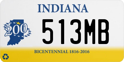 IN license plate 513MB