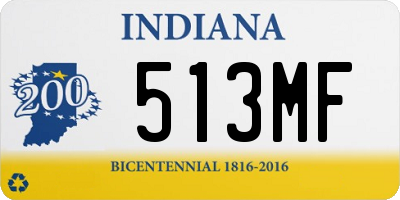 IN license plate 513MF