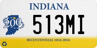 IN license plate 513MI