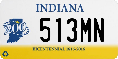 IN license plate 513MN