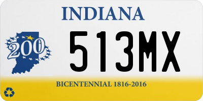 IN license plate 513MX