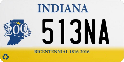IN license plate 513NA