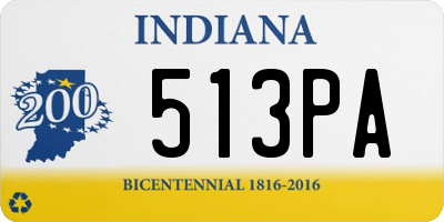 IN license plate 513PA