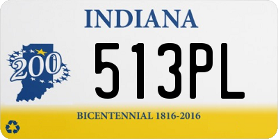 IN license plate 513PL