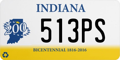 IN license plate 513PS