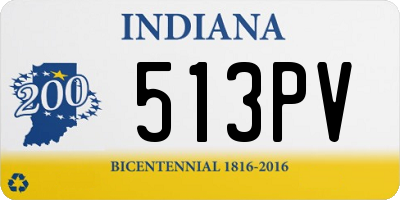 IN license plate 513PV