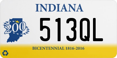 IN license plate 513QL