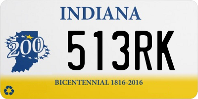 IN license plate 513RK