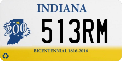 IN license plate 513RM