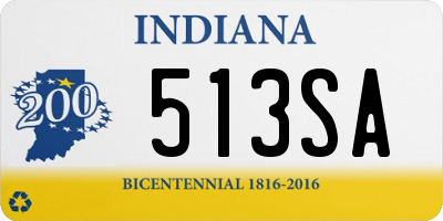 IN license plate 513SA