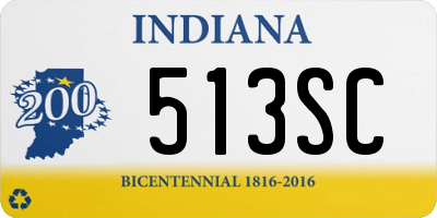 IN license plate 513SC