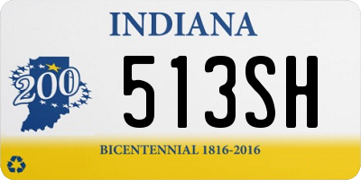 IN license plate 513SH