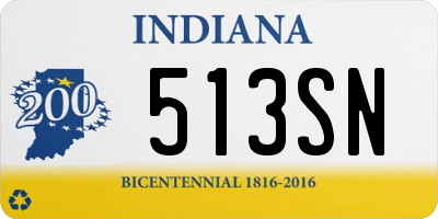 IN license plate 513SN