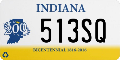 IN license plate 513SQ