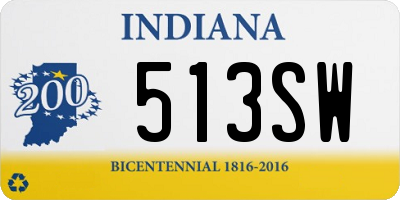 IN license plate 513SW