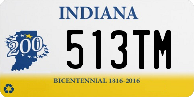 IN license plate 513TM