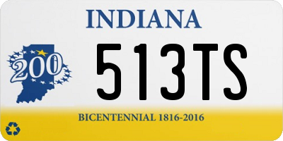 IN license plate 513TS