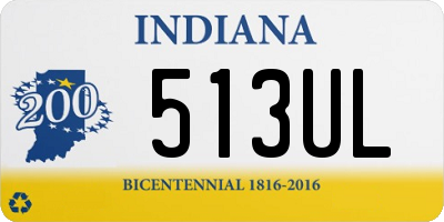 IN license plate 513UL