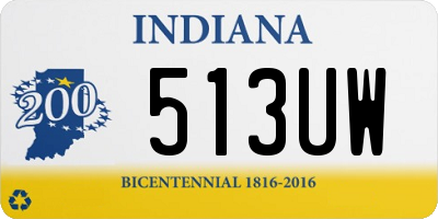 IN license plate 513UW