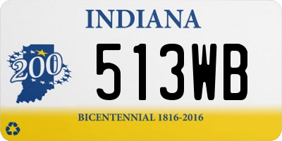 IN license plate 513WB