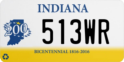 IN license plate 513WR