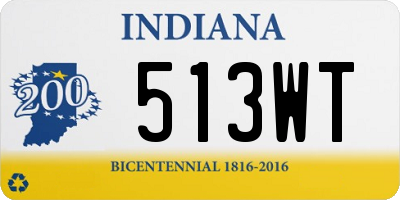 IN license plate 513WT