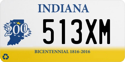 IN license plate 513XM