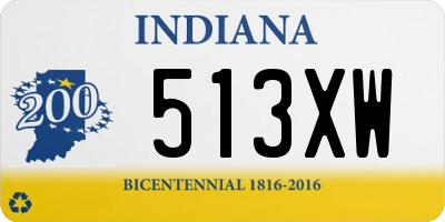 IN license plate 513XW