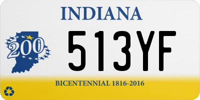 IN license plate 513YF