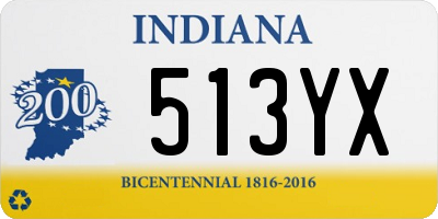 IN license plate 513YX