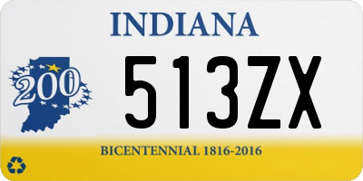 IN license plate 513ZX