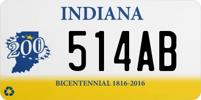 IN license plate 514AB