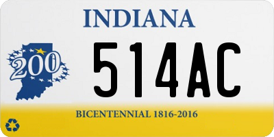 IN license plate 514AC