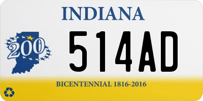 IN license plate 514AD