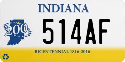 IN license plate 514AF