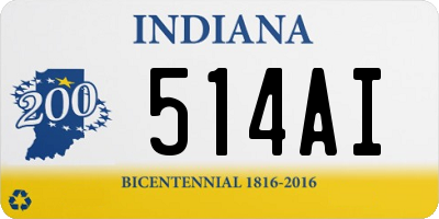 IN license plate 514AI