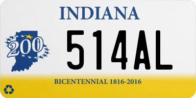 IN license plate 514AL