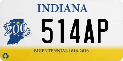 IN license plate 514AP