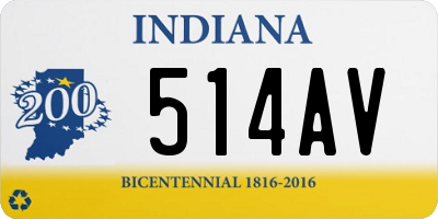 IN license plate 514AV