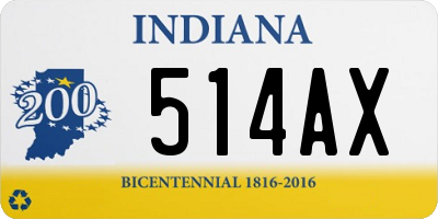 IN license plate 514AX