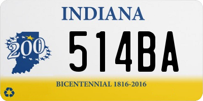 IN license plate 514BA